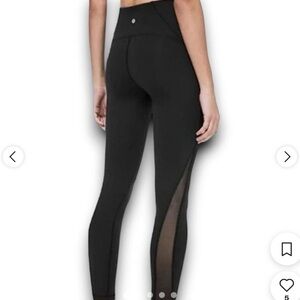 Lululemon Wunder Under High Rise Side Mesh Black Leggings